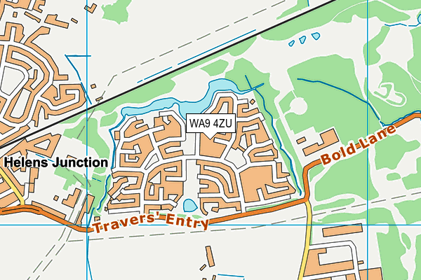 WA9 4ZU map - OS VectorMap District (Ordnance Survey)