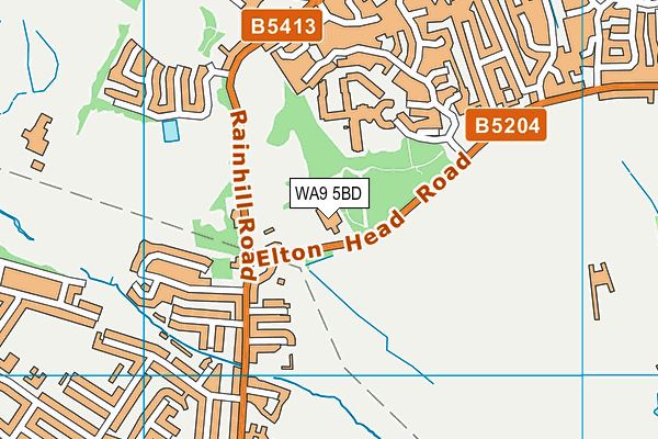 WA9 5BD map - OS VectorMap District (Ordnance Survey)