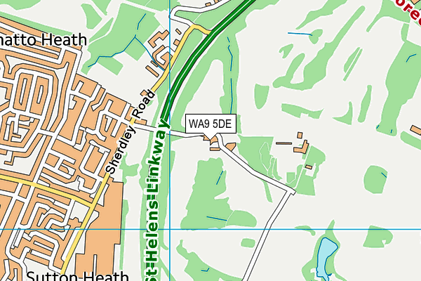 WA9 5DE map - OS VectorMap District (Ordnance Survey)