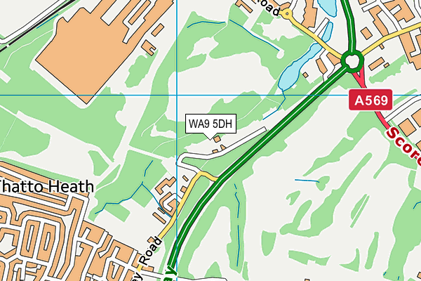 WA9 5DH map - OS VectorMap District (Ordnance Survey)