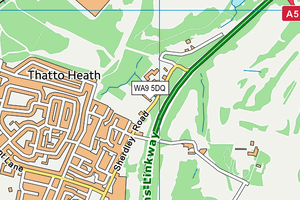 WA9 5DQ map - OS VectorMap District (Ordnance Survey)
