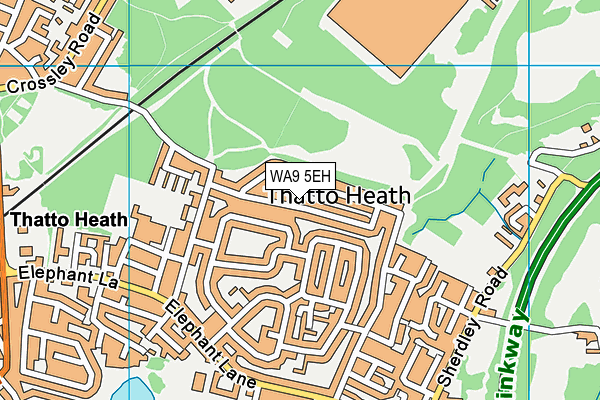 WA9 5EH map - OS VectorMap District (Ordnance Survey)