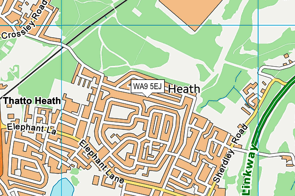 WA9 5EJ map - OS VectorMap District (Ordnance Survey)