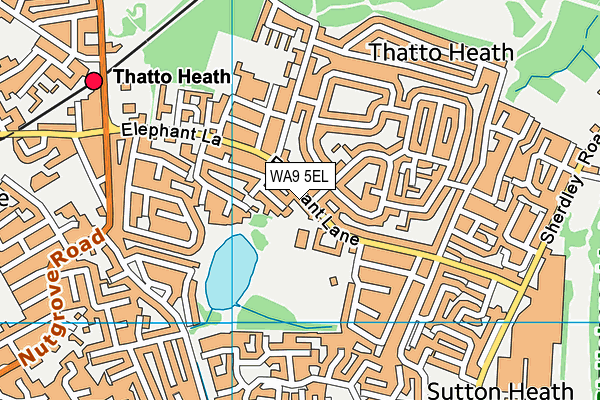 WA9 5EL map - OS VectorMap District (Ordnance Survey)