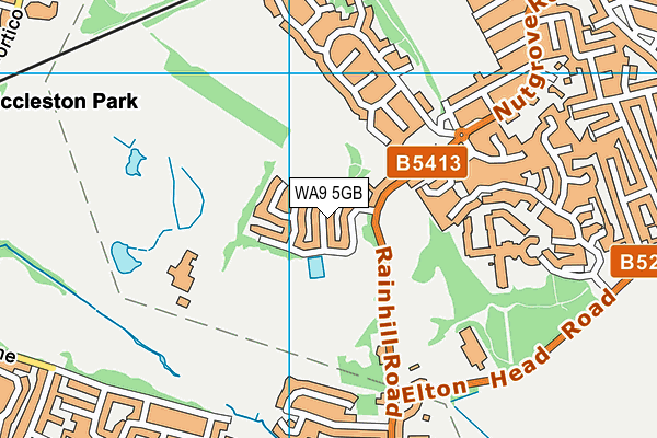 WA9 5GB map - OS VectorMap District (Ordnance Survey)