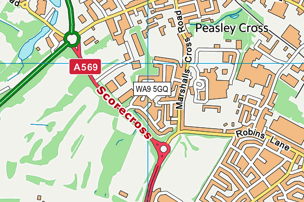 WA9 5GQ map - OS VectorMap District (Ordnance Survey)