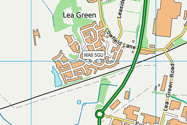 WA9 5GU map - OS VectorMap District (Ordnance Survey)