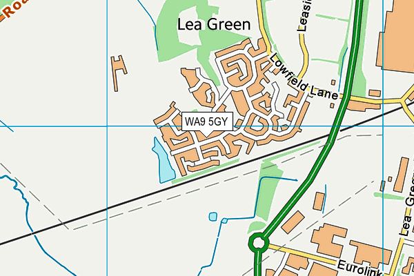 WA9 5GY map - OS VectorMap District (Ordnance Survey)