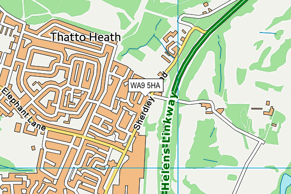 WA9 5HA map - OS VectorMap District (Ordnance Survey)
