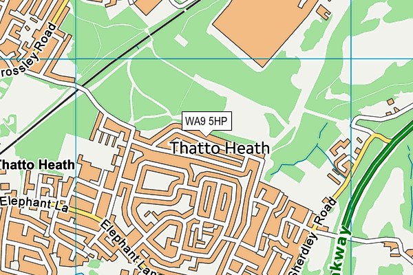 WA9 5HP map - OS VectorMap District (Ordnance Survey)