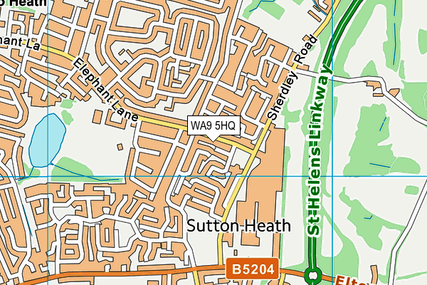 WA9 5HQ map - OS VectorMap District (Ordnance Survey)