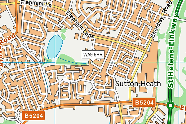 WA9 5HR map - OS VectorMap District (Ordnance Survey)