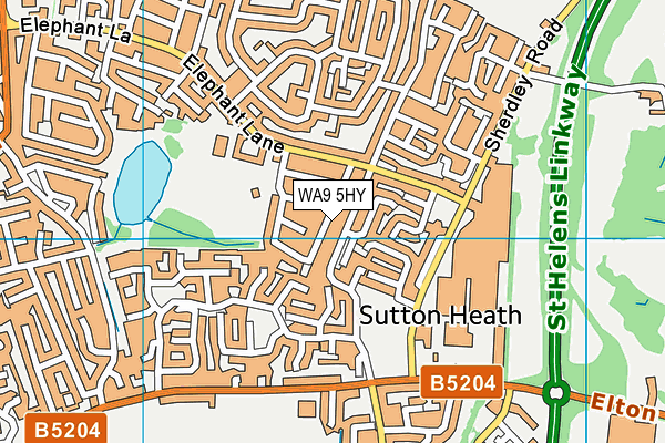 WA9 5HY map - OS VectorMap District (Ordnance Survey)