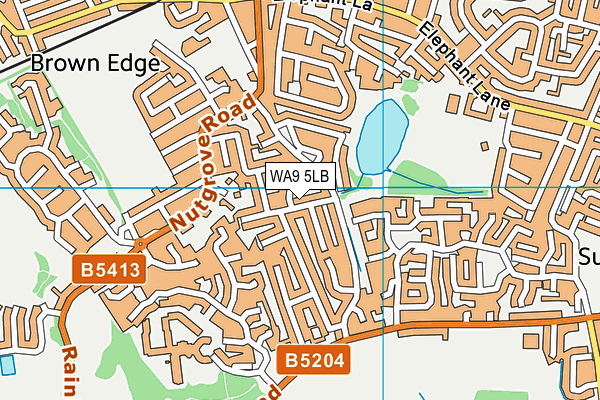 WA9 5LB map - OS VectorMap District (Ordnance Survey)