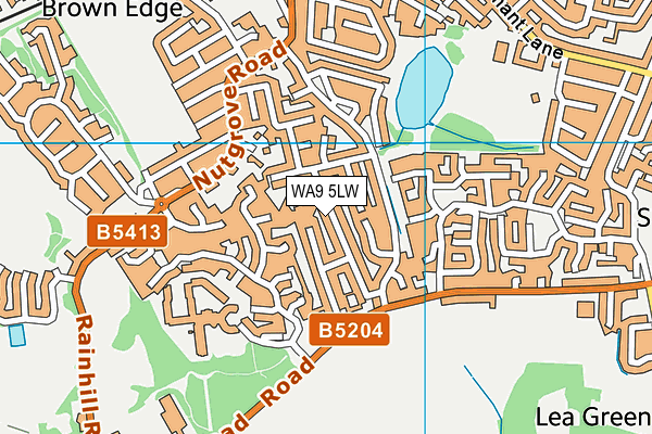 WA9 5LW map - OS VectorMap District (Ordnance Survey)