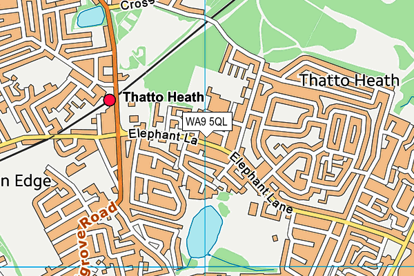 WA9 5QL map - OS VectorMap District (Ordnance Survey)