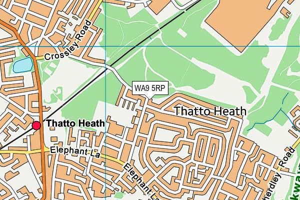 WA9 5RP map - OS VectorMap District (Ordnance Survey)
