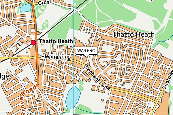 WA9 5RQ map - OS VectorMap District (Ordnance Survey)
