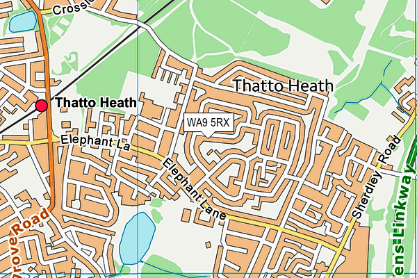 WA9 5RX map - OS VectorMap District (Ordnance Survey)