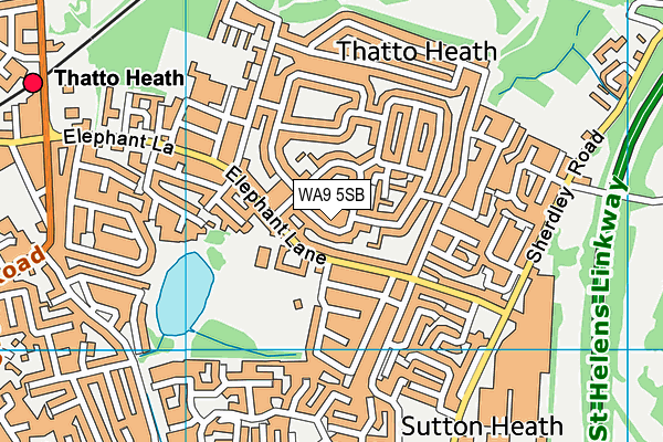 WA9 5SB map - OS VectorMap District (Ordnance Survey)