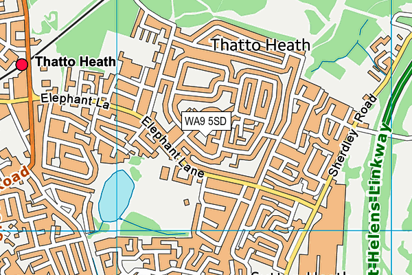 WA9 5SD map - OS VectorMap District (Ordnance Survey)