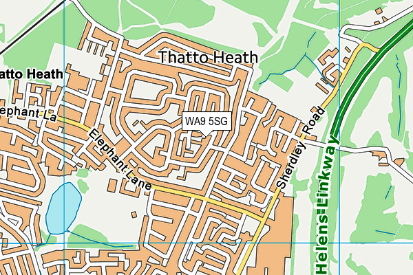 WA9 5SG map - OS VectorMap District (Ordnance Survey)