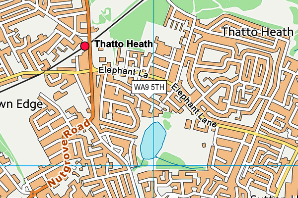 WA9 5TH map - OS VectorMap District (Ordnance Survey)