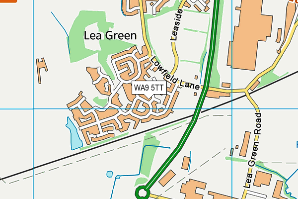 WA9 5TT map - OS VectorMap District (Ordnance Survey)