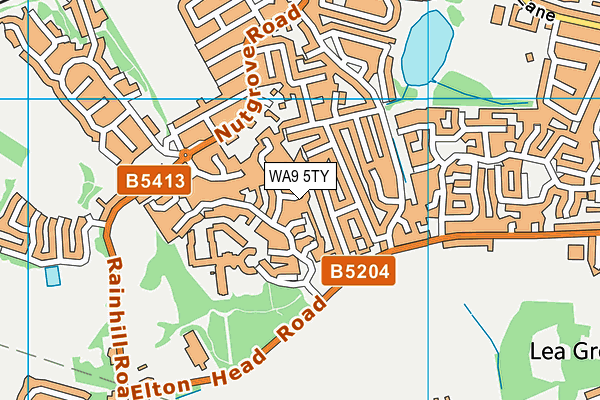WA9 5TY map - OS VectorMap District (Ordnance Survey)