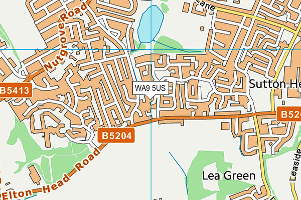 WA9 5US map - OS VectorMap District (Ordnance Survey)