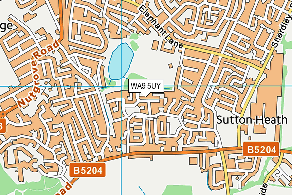 WA9 5UY map - OS VectorMap District (Ordnance Survey)