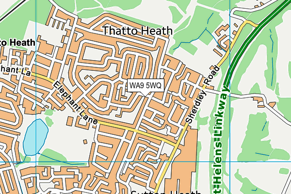WA9 5WQ map - OS VectorMap District (Ordnance Survey)