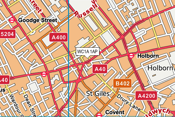 WC1A 1AP map - OS VectorMap District (Ordnance Survey)