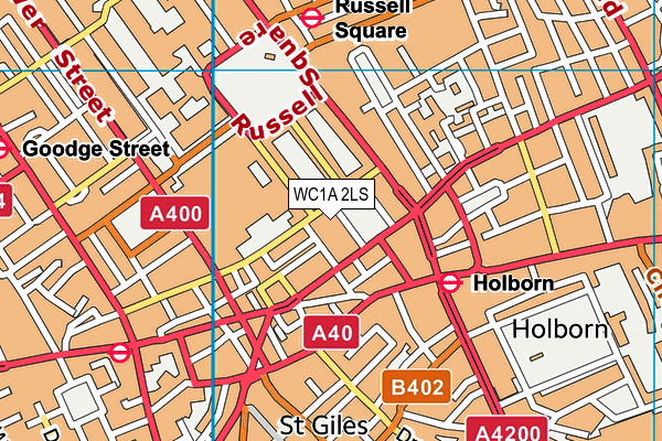 WC1A 2LS map - OS VectorMap District (Ordnance Survey)