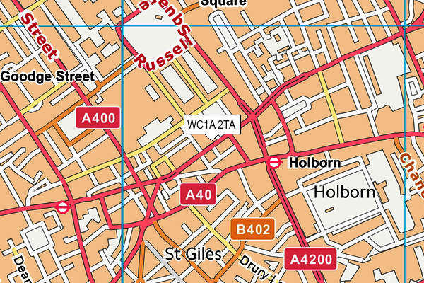 WC1A 2TA map - OS VectorMap District (Ordnance Survey)