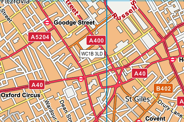 WC1B 3LD map - OS VectorMap District (Ordnance Survey)