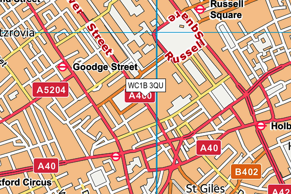 WC1B 3QU map - OS VectorMap District (Ordnance Survey)