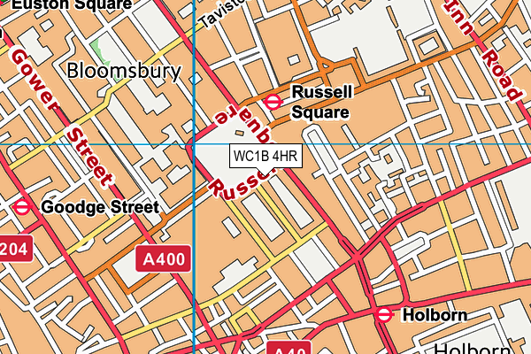 WC1B 4HR map - OS VectorMap District (Ordnance Survey)