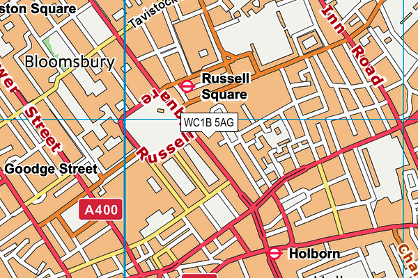 WC1B 5AG map - OS VectorMap District (Ordnance Survey)