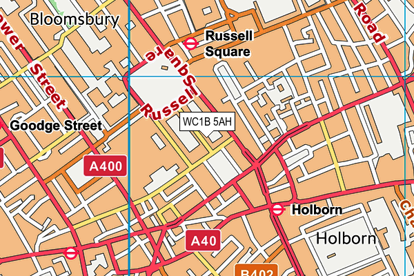 WC1B 5AH map - OS VectorMap District (Ordnance Survey)