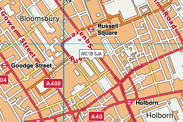 WC1B 5JA map - OS VectorMap District (Ordnance Survey)