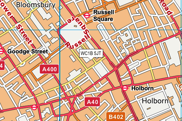 WC1B 5JT map - OS VectorMap District (Ordnance Survey)