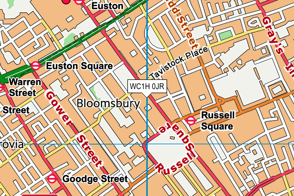 Bannatyne Health Club (Russell Square) (Closed) map (WC1H 0JR) - OS VectorMap District (Ordnance Survey)