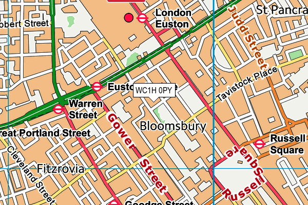WC1H 0PY map - OS VectorMap District (Ordnance Survey)