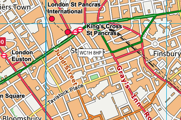 WC1H 8HP map - OS VectorMap District (Ordnance Survey)