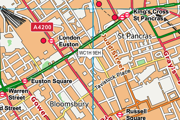 WC1H 9EH map - OS VectorMap District (Ordnance Survey)