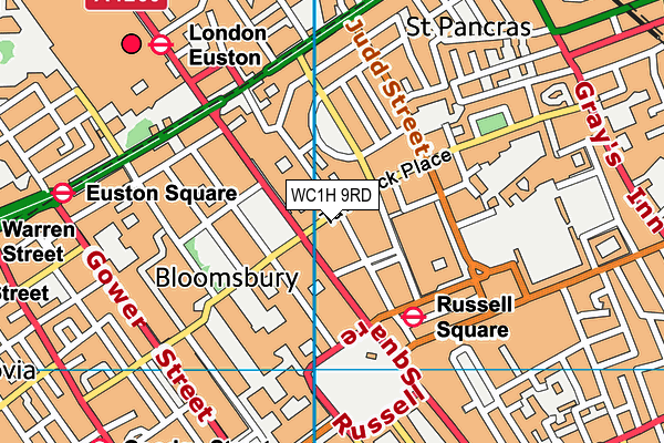 WC1H 9RD map - OS VectorMap District (Ordnance Survey)