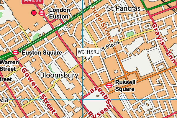 WC1H 9RU map - OS VectorMap District (Ordnance Survey)