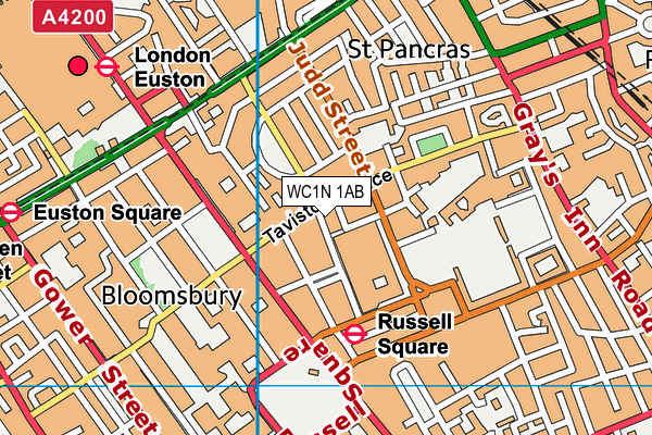 WC1N 1AB map - OS VectorMap District (Ordnance Survey)