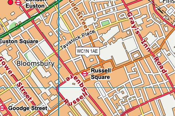 WC1N 1AE map - OS VectorMap District (Ordnance Survey)